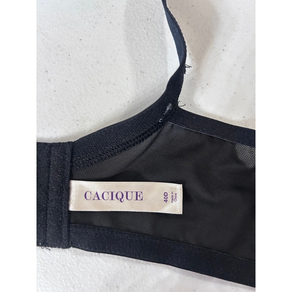 Black Strappy Mesh Underwire Bra Satin Multi Strap Edgy Lingerie 40D - Picture 2 of 5
